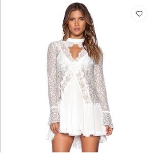 Free People new tell tale lace mini dress- white